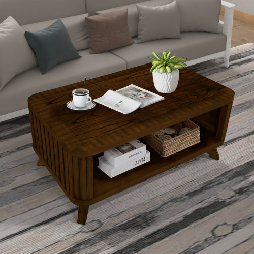 Rectangular Wood Coffee Table, Natural Grain