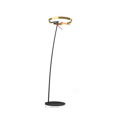 Arc Floor Lamp with LED Ring Head, Cantilever Design