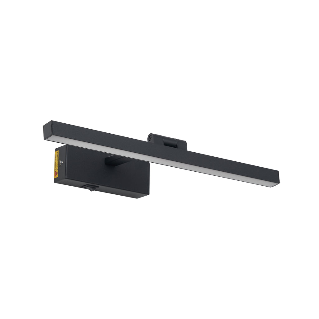 16inch Black Bathroom Light Fixtures Over Mirror Modern Dimmable LED V