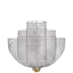 Iron Mesh Pendant Light, Sculptural Shadow-Play Shade, 18 in