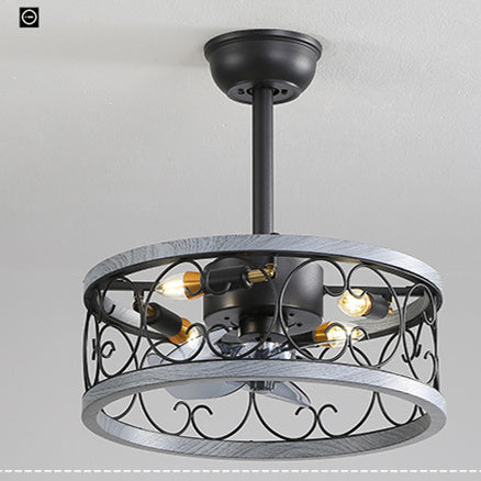 Nordic Minimalist Ceiling Fan with Light, Metal Blades, 45 in