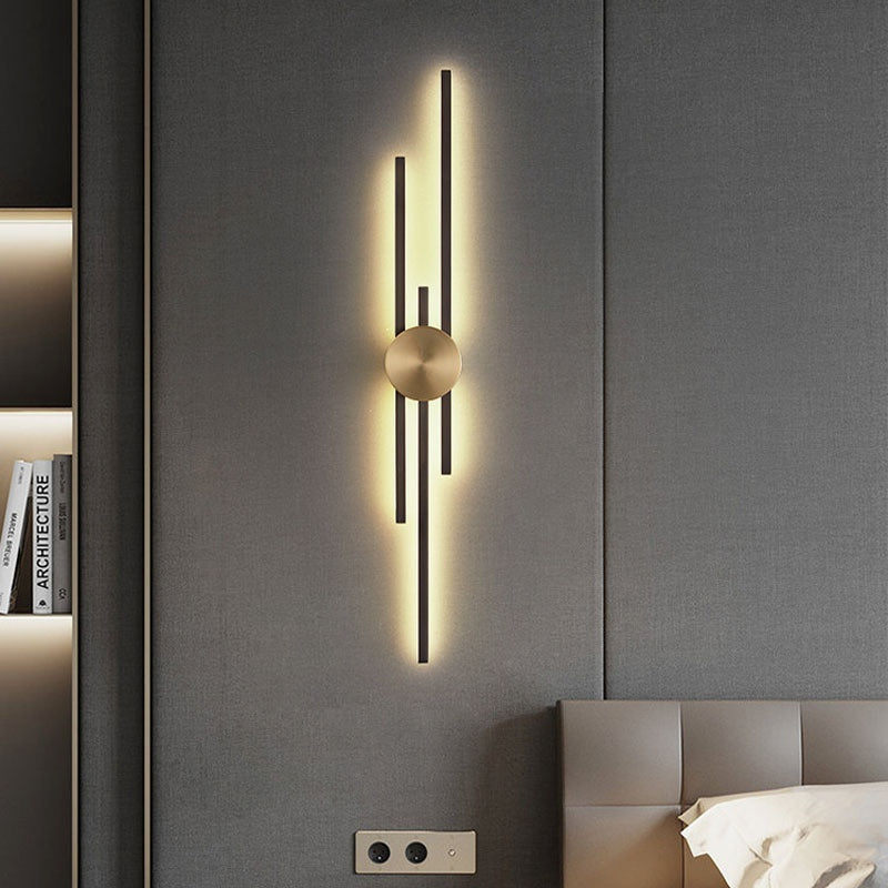 Full Copper Linear Wall Sconce, 25 to 48 in Lengths