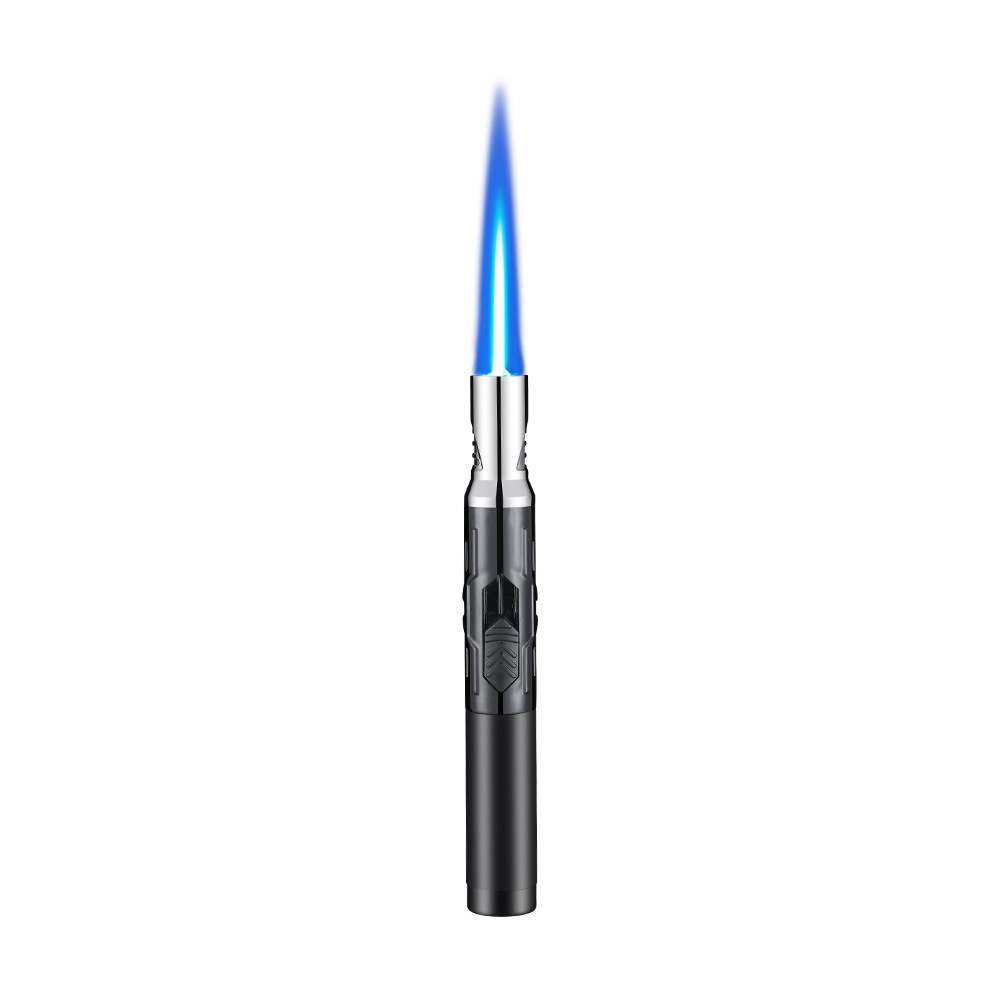 Black Torch-shaped Refillable Propane Torch Lighter