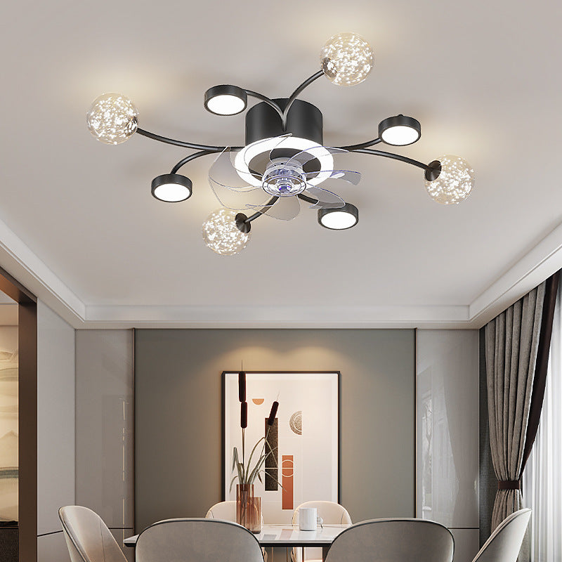 Smart LED Ceiling Fan Light with Remote, 21 or 39 in., Black or Gold