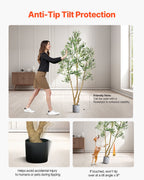7FT Artificial Olive Tree Tall Fake Plant With Black Pot For Home Offi