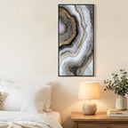 Black and Gold Abstract Glass Wall Art, Modern Small Wall Decor