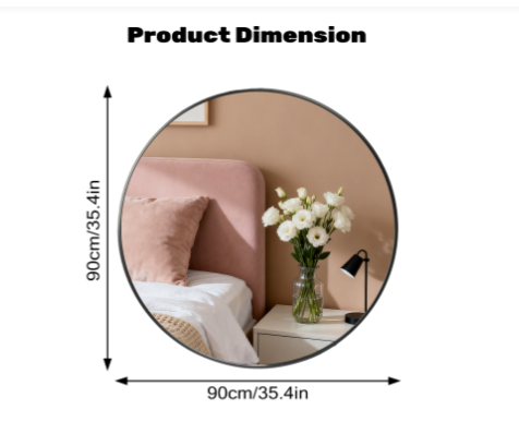 Black Round Wall Mirror