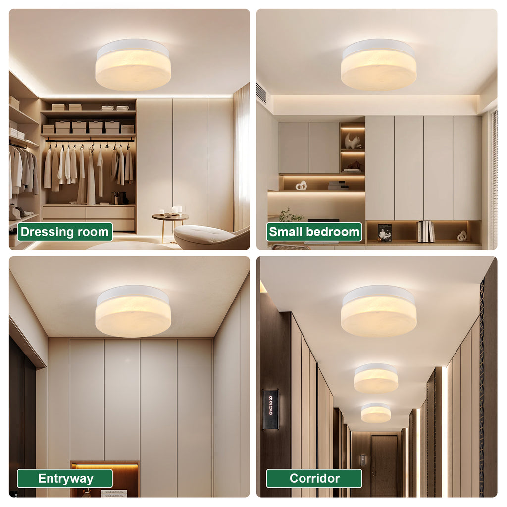 Gold Slim LED Flush Mount Ceiling Light, 12 in. Low-Profile Fixture