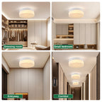 Gold Slim LED Flush Mount Ceiling Light, 12 in. Low-Profile Fixture