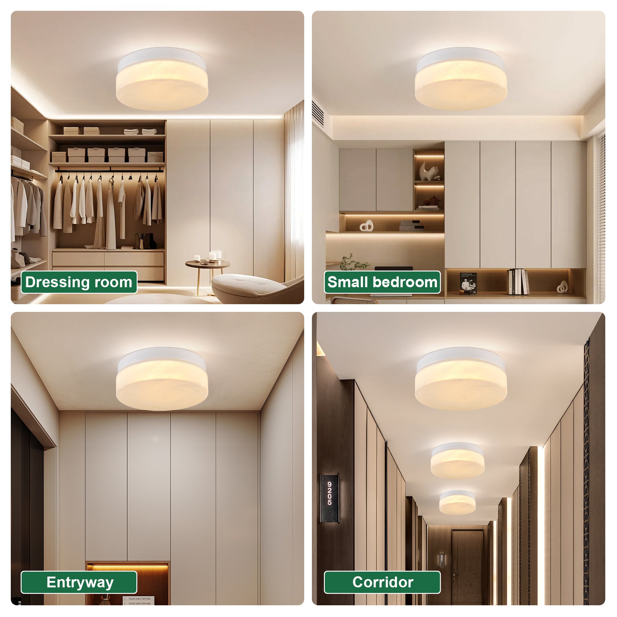 Gold Slim LED Flush Mount Ceiling Light, 12 in. Low-Profile Fixture