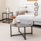3-Piece Coffee and End Table Set, Round and Square