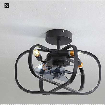 Nordic Minimalist Ceiling Fan with Light, Metal Blades, 45 in