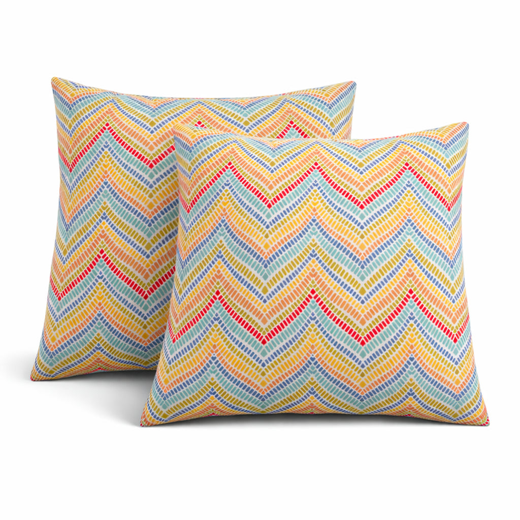 Waterproof Outdoor Throw Pillows, Fade-Resistant Patio Cushions, Multicolor, Set of 2 for Poolside — detail view 3