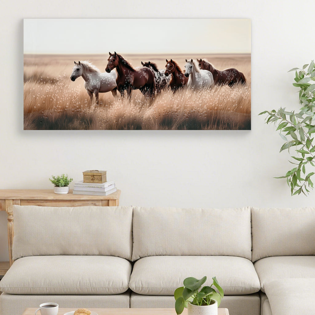 Cozy Country Rustic Horses Wall Art Decor Western Farm Equine Canvas P