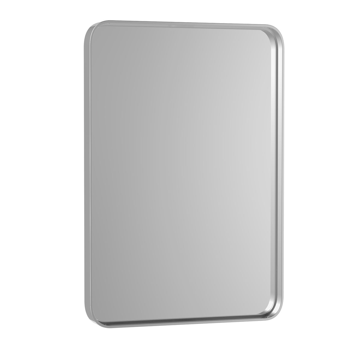 Rectangular Framed Bathroom Mirror, Anti-Fog Glass, Wood, Silver and White, 22x30 and 24x36 in. — detail view 3