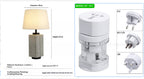 Leather-Wrapped Table Lamp, Cream with Black Piping, 25 Inch