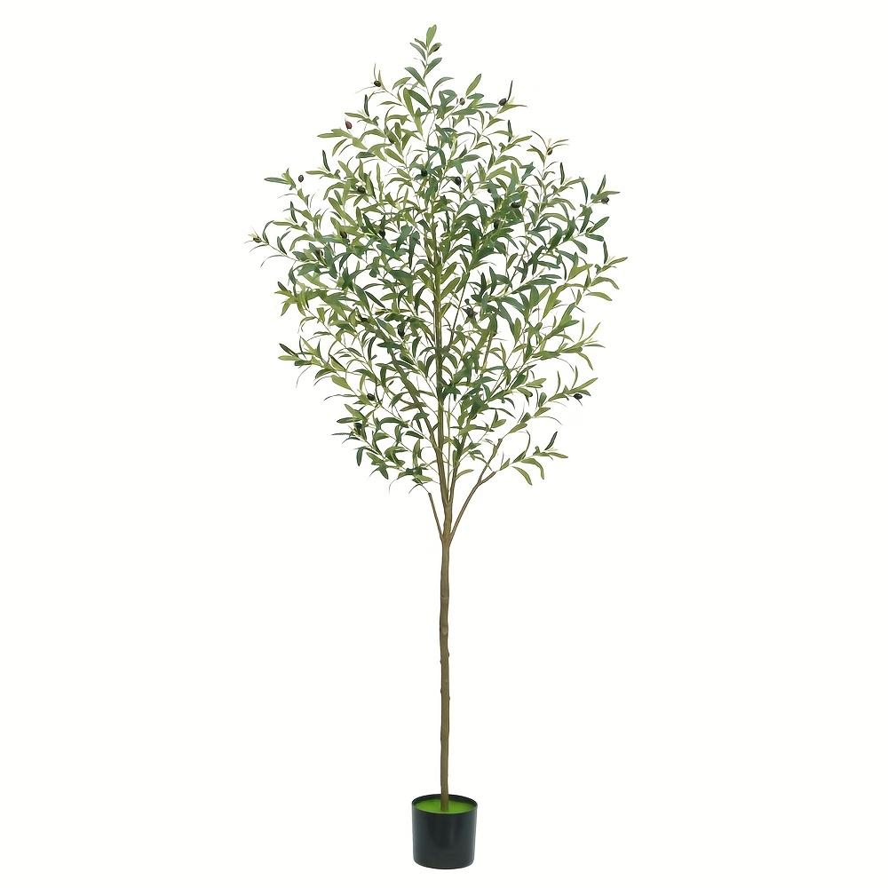 Artificial Olive Tree, Faux Potted Silk Floor Plant, Tall Indoor Tree