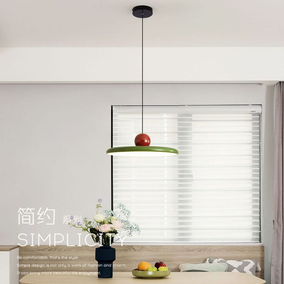 Flying Saucer LED Pendant Light, Retro Disc, Adjustable Drop