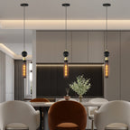 Modern Black Wrought Iron Pendant Light, Adjustable Kitchen Island Fixture