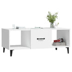 Modern White Coffee Table, 40 in