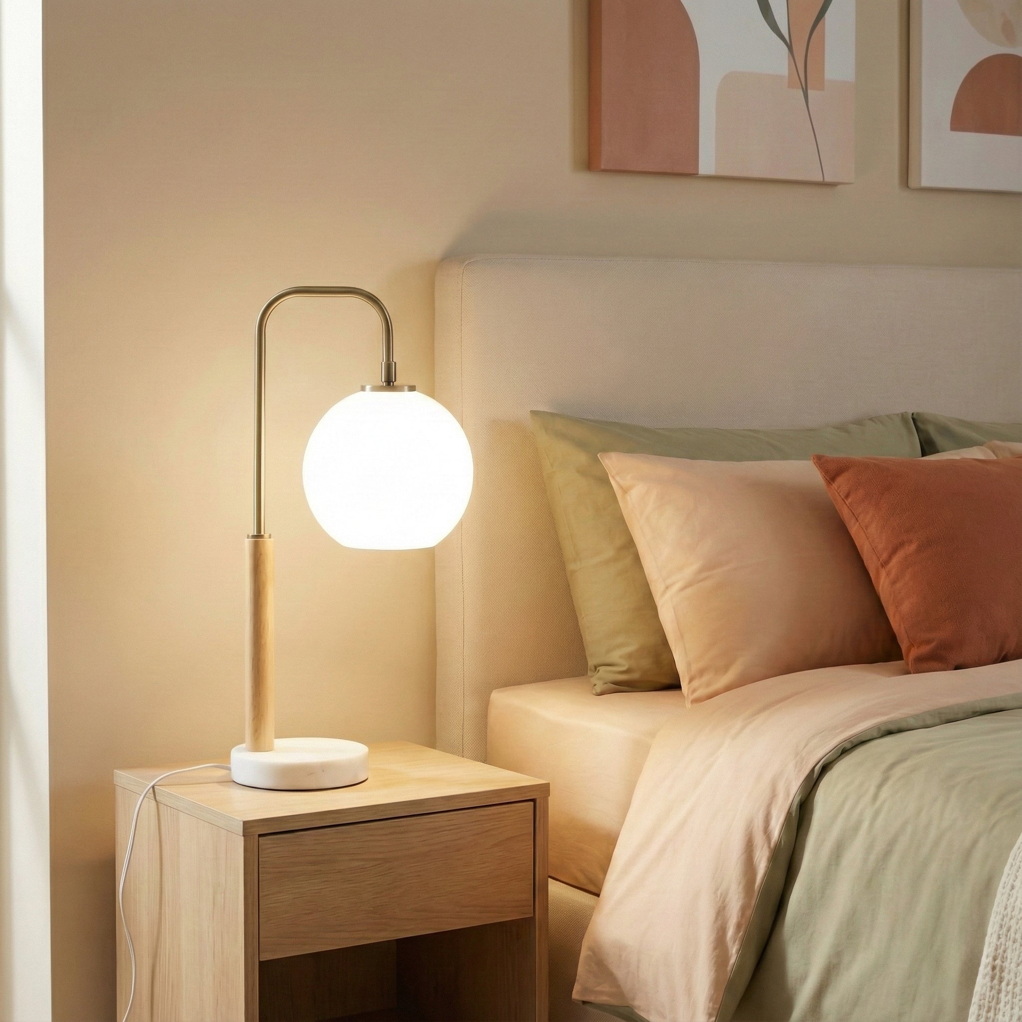Bedroom Table Lamp Nordic Home Creative Romantic Warm Marble Study Roo