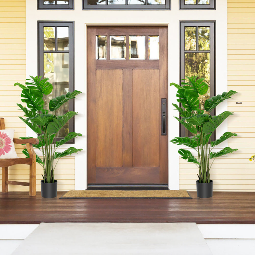 5 Feet Artificial Tree Faux Monstera Deliciosa Plant For Home Indoor A