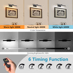 16inch Black Bathroom Light Fixtures Over Mirror Modern Dimmable LED V