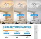 Modern Chrome 6-Light LED Flush Mount Ceiling Light, Acrylic Shade, 23.6 in.