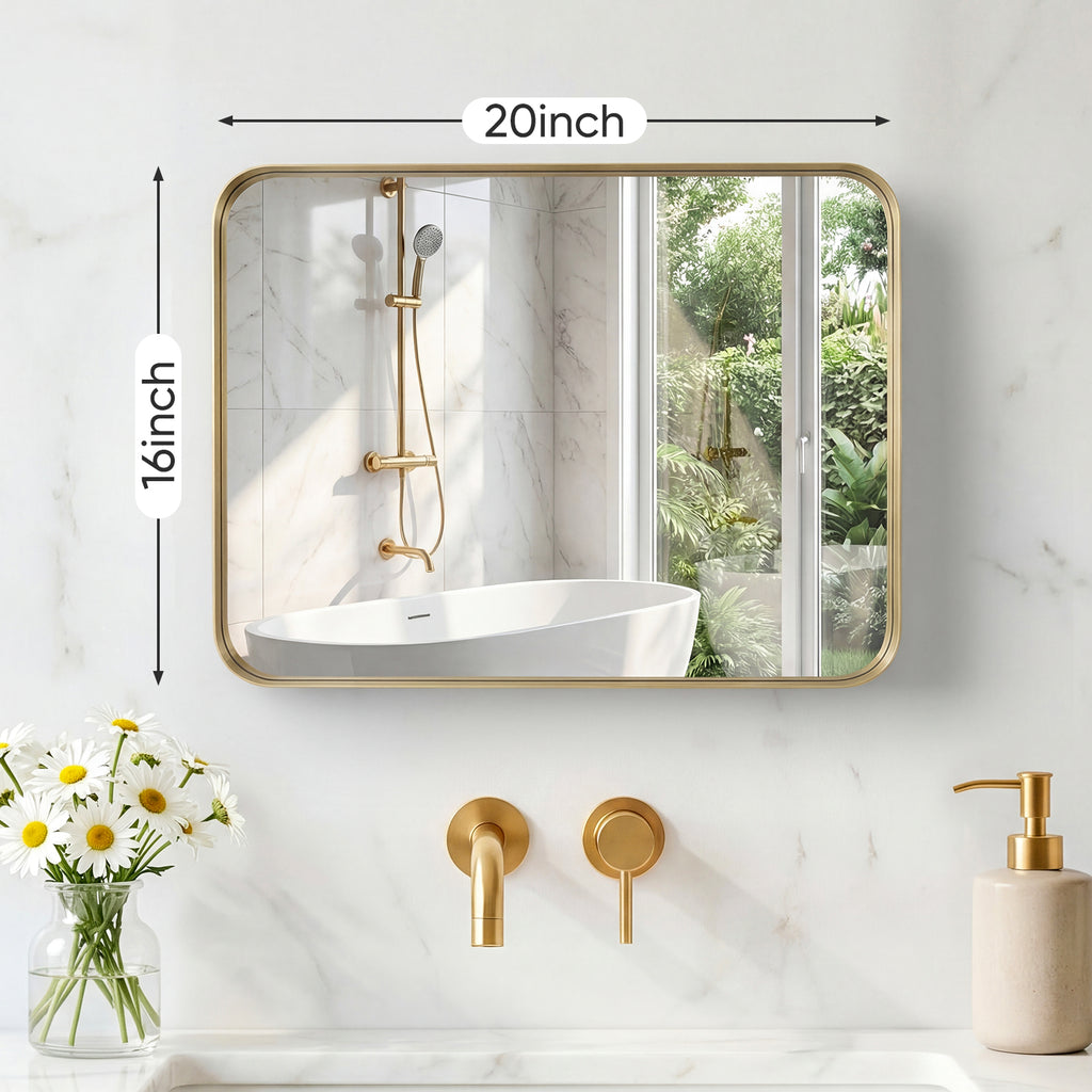 Wall Mirror With Rectangular Metal Frame