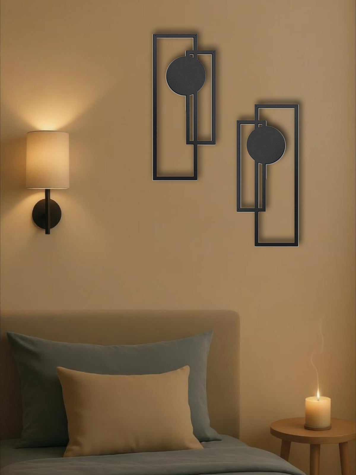 Abstract Geometric Metal Wall Decor, Set of 2 — detail view 3
