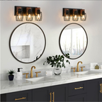 18inch Industrial Vintage 3-Light Wall Sconce - Black Cage Wall Lighti