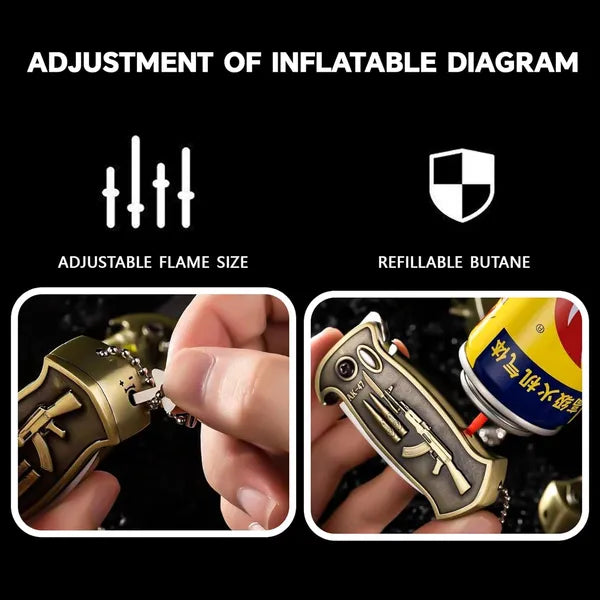 Cool Metal Design Jet Torch Lighter Refillable Butane Novelty Lighter