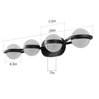 30in Black Minimalist LED Bathroom Vanity Light With Crystal Sand Acry