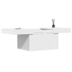 White Coffee Table with Hidden Storage, 39 in