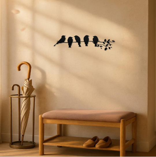 1PC Fashionable Metal Bird Wall Art - Bird On The Branch Wall Ornament