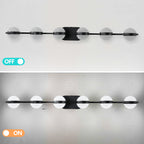 43in Black Minimalist LED Bathroom Vanity Light With Crystal Sand Acry