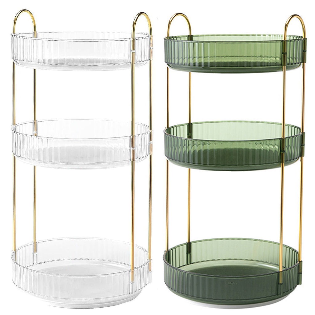 1 Set 3 Tier Rotating Makeup Organizer 360 Degree Spinning Perfume Cos