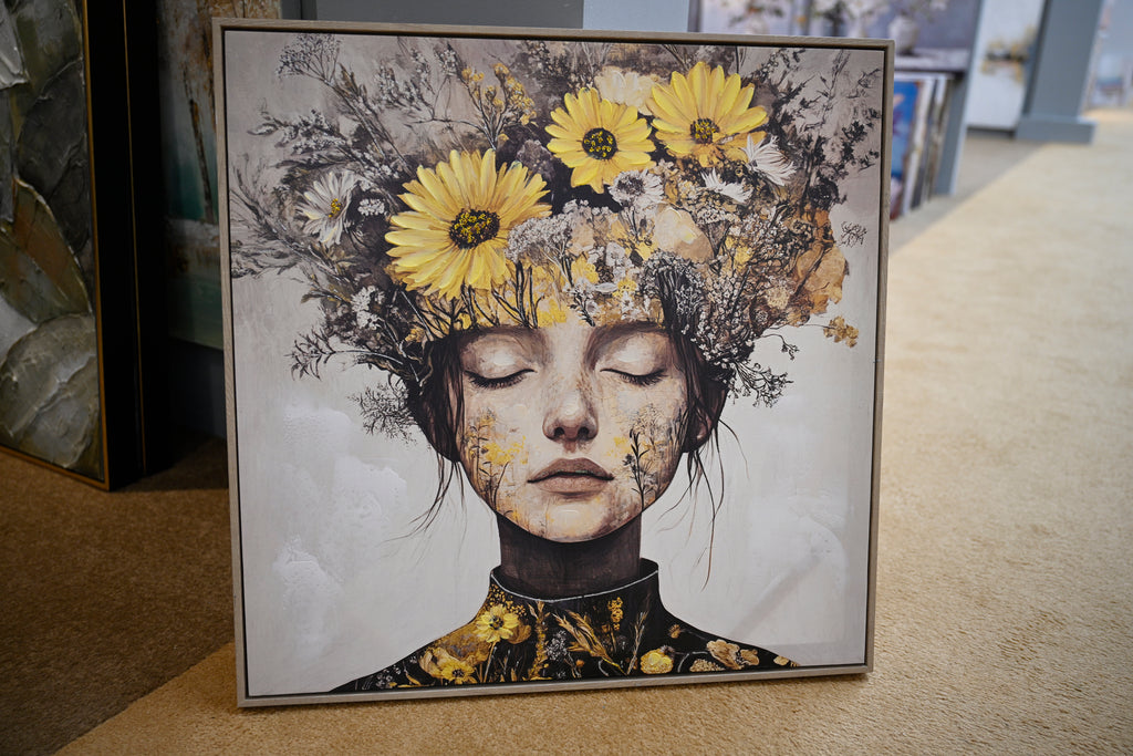 Beauty Posters Beauty Lady Wall Art Gold And White Floral Canvas Artwo