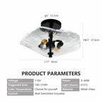 Gold Flower & Lotus Leaf Flush Mount Ceiling Light, Crystal-Style Glass Fixture