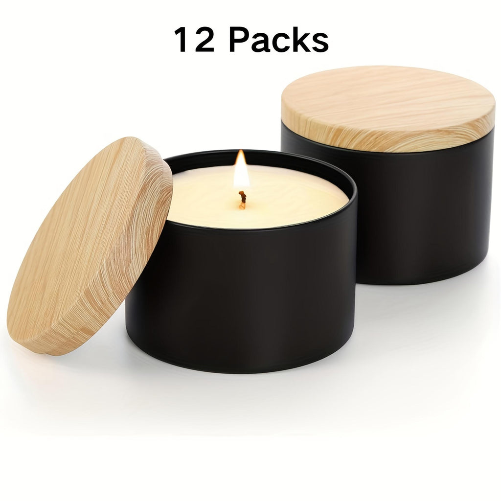 Set Of 12 Transparent Airtight Odor-Proof Candle Jars