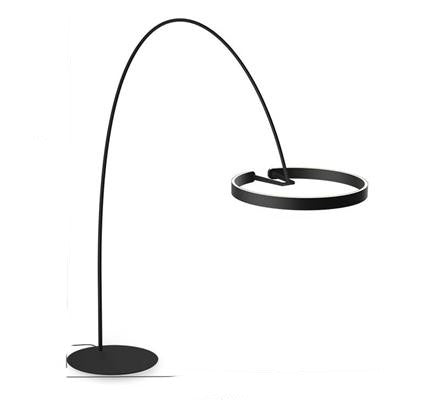 Arc Floor Lamp with LED Ring Head, Cantilever Design