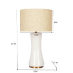 Cascade Glass Lamp Golden Base Off White Glass Table Lamp