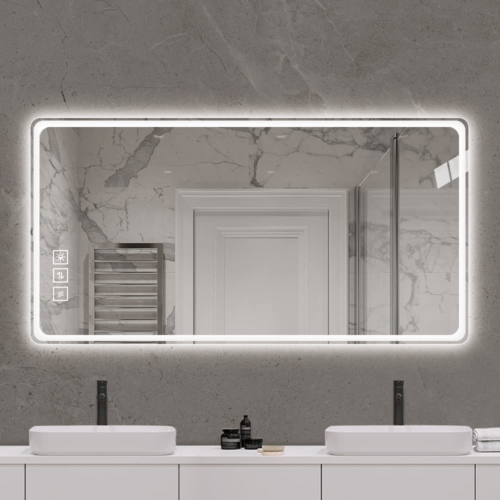 40x32 Inch LED Bathroom Mirror Vanity Mirrors With Front Lights Wall M