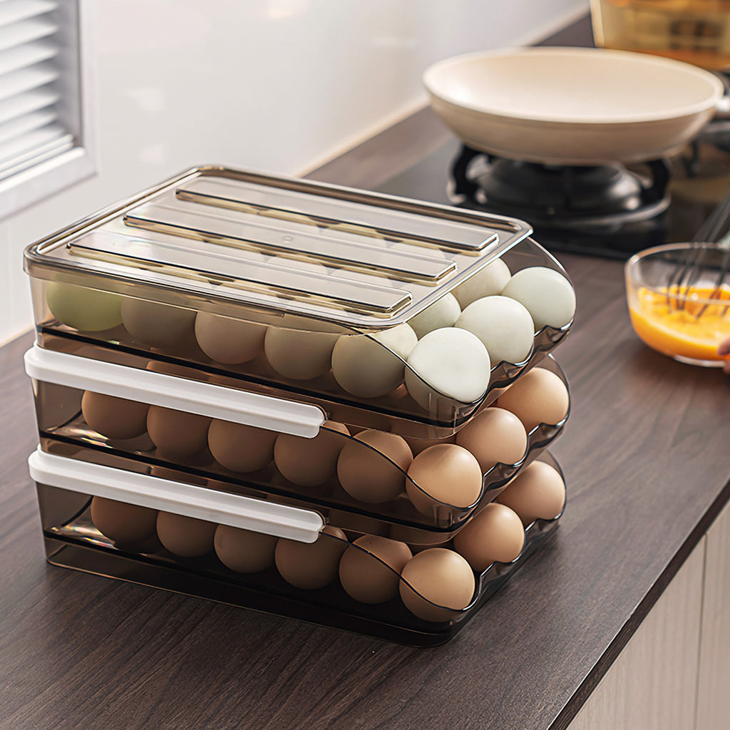 Egg Container Holder For Refrigerator Double Layer Egg Storage Box Wit