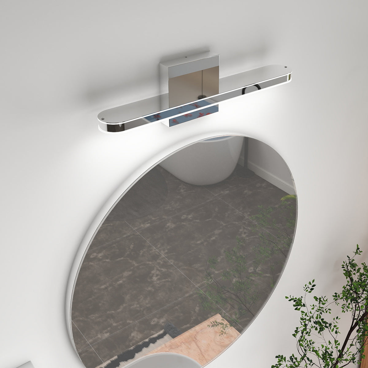 Modern LED Vanity Light Bar, Dimmable, 16 in. for Bathroom over Mirror — detail view