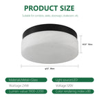Black 12 in. LED Flush Mount Ceiling Light, Round Low-Profile Fixture