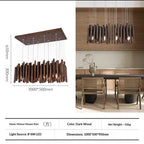 Minimalist Wood Chandelier, Light or Dark Finish, 16–47 in.