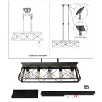 Black & Gold Industrial 5-Light Pendant Chandelier, Mesh Frame, 32 in.