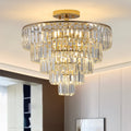 Gold K9 Crystal Chandelier, Elegant Ceiling Light Fixture, 19.3 in.