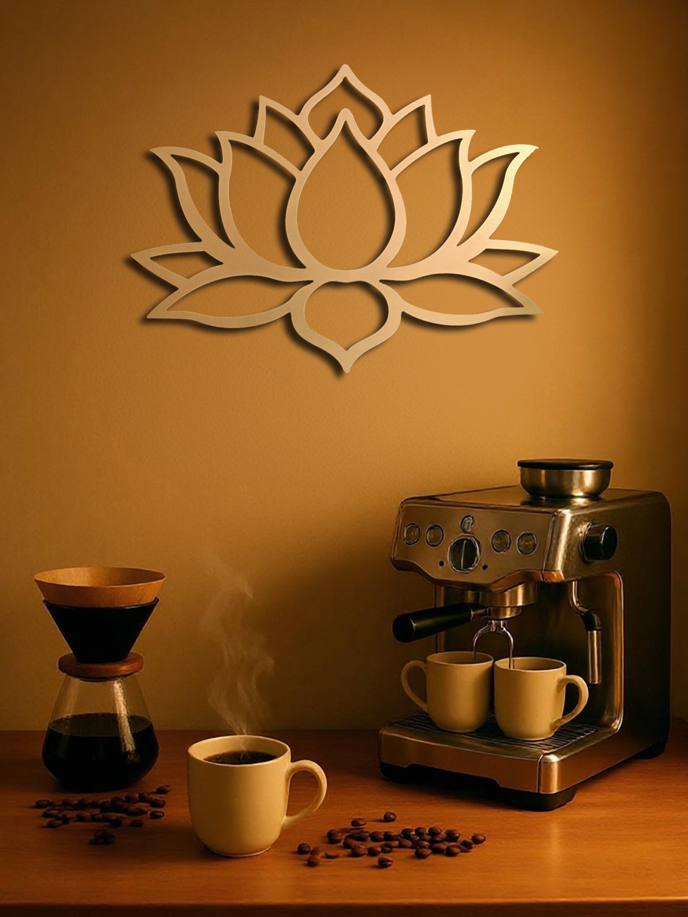 Large Modern Lotus Metal Wall Art - Gorgeous Living Room Decor To Char